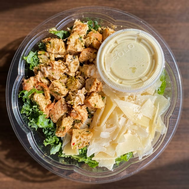 Kale Chicken Caesar Salad.