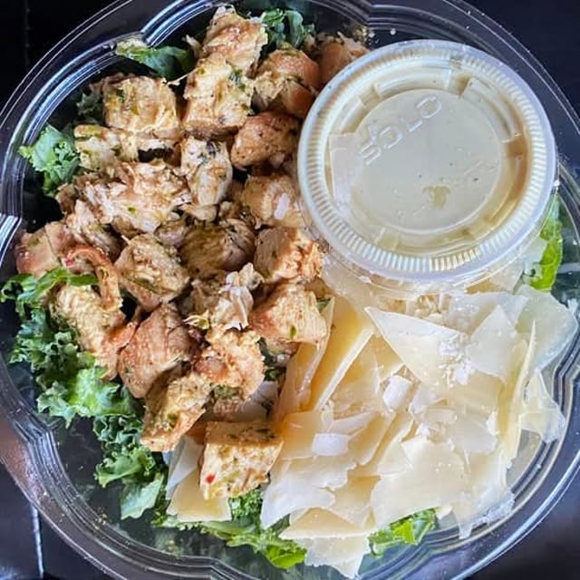 Kale Chicken Caesar Salad.